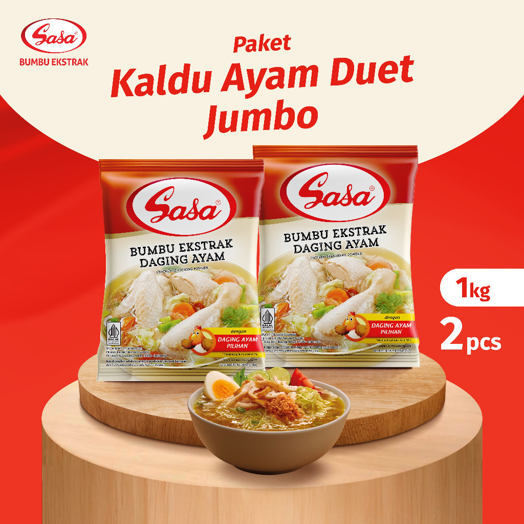 

Sasa Kaldu Pelezat Ayam 1 KG 2pcs Rasa Utuh