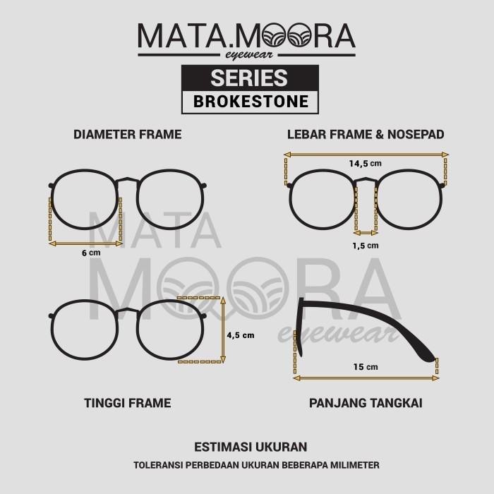 Kacamata Frame Tebal Tipe Brokestone Lensa Bening Engsel Besi Solid