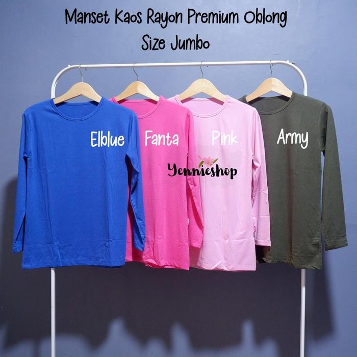 Manset Kaos Oblong Bahan Rayon Premium Mndate