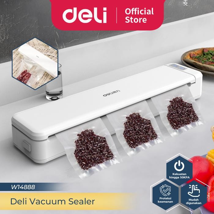 

Terlaris Deli Vacuum Sealer Food Sealer Mesin Vakum Makanan 80W 50Kpa W14888