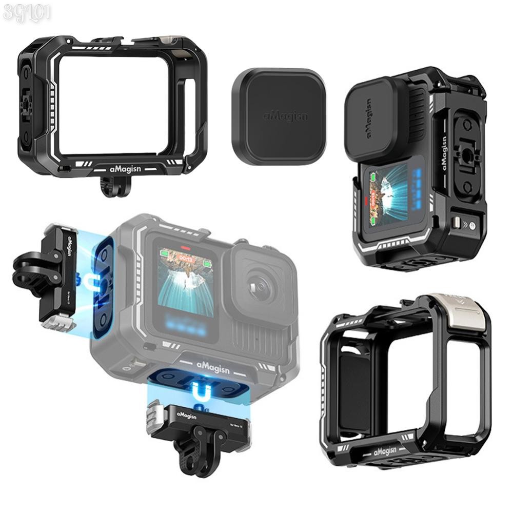 Metal Case Aluminum Cage with Lens Cover Quick Release Camera Cage for Max Lens Mod Video Light for 