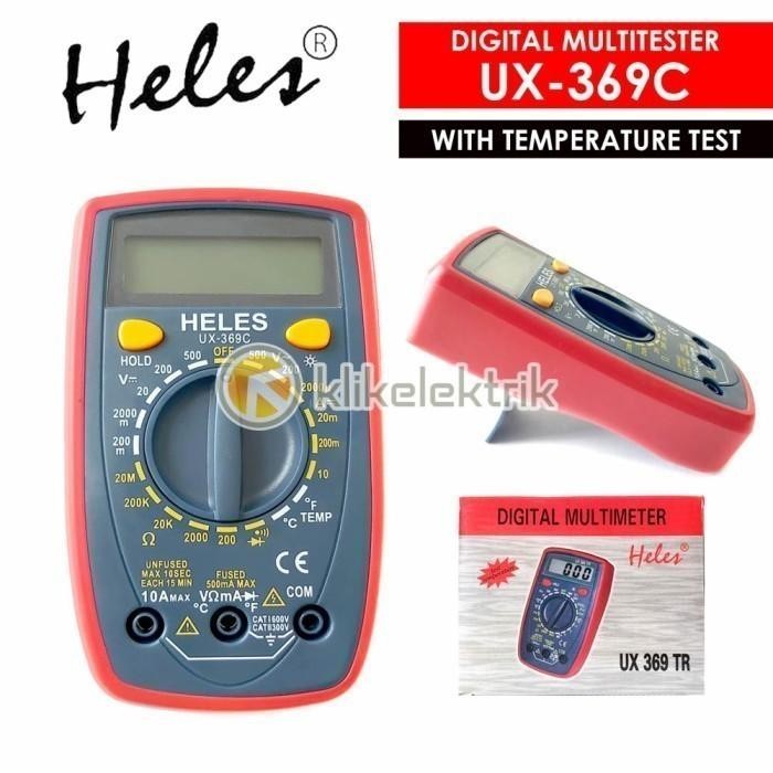 Terbaik Multitester Digital Heles Ux-369Tr Avo Meter Temperatur Ux 369 369C