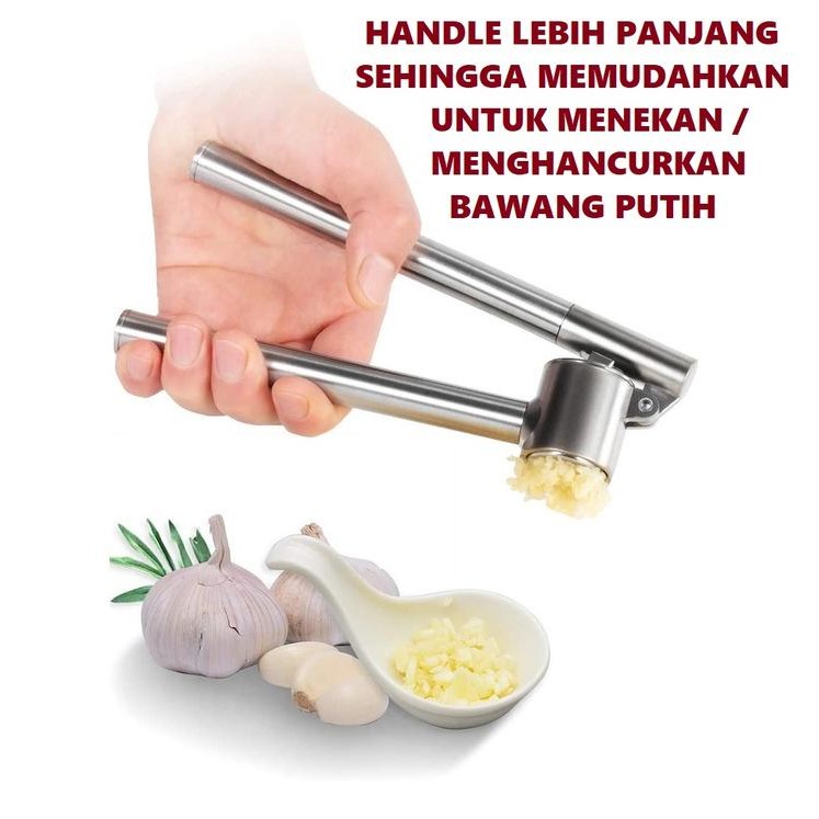 

Terlaris Garlic Press Stainless Steel Penghancur Bawang Putih Jahe Kunyit