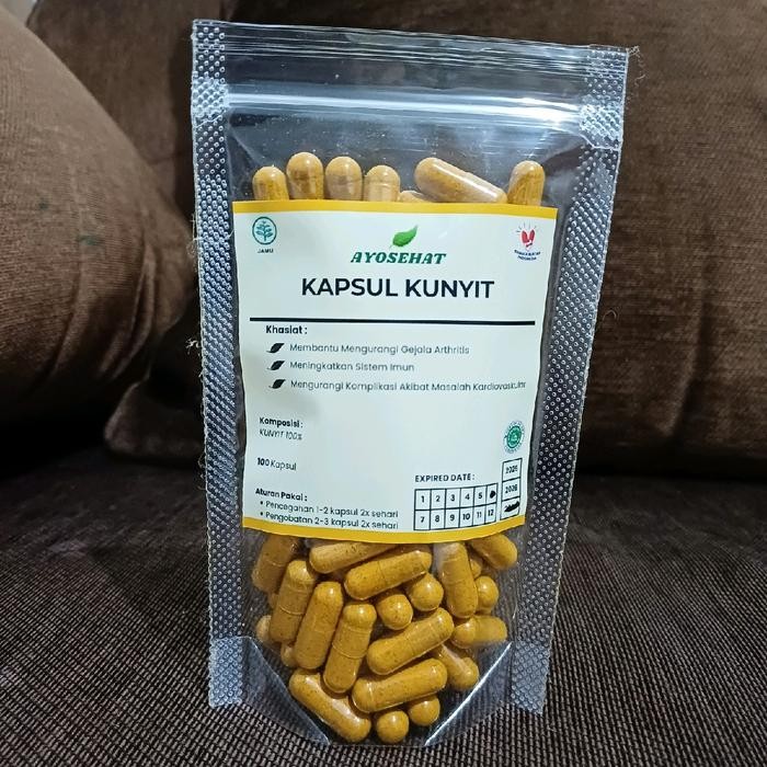 

Terlaris Kapsul Kunyit Herbal Pouch 100 - Suplemen Herbal Alami