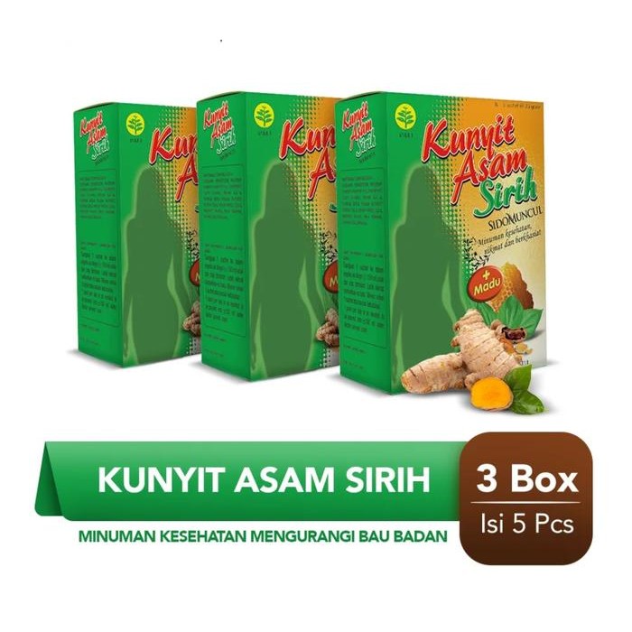 

Terlaris Sido Muncul Minuman Kunyit Asam Sirih 5'S - Mengurangi Bau Badan