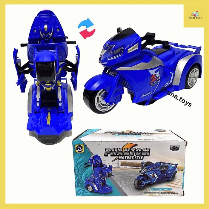 Mainan Anak Motor Jadi Robot Transform Motorcycle Tanpa Remot