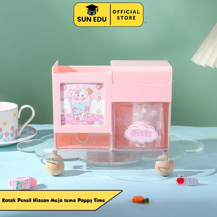 

Rak Organizer Tempat Penyimpanan ATK Pena Pensil Pulpen Gunting / Kotak Wadah alat alat tulis Desk