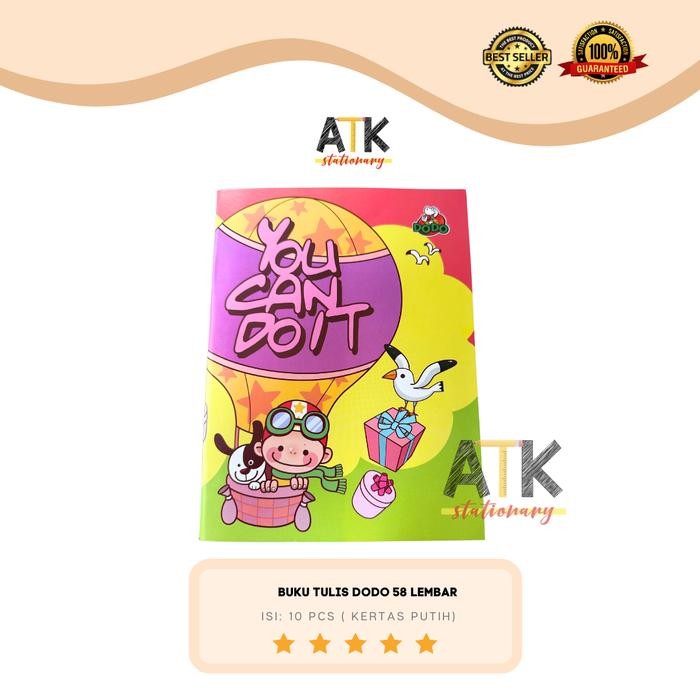 

Buku Tulis Dodo 58 Lembar Murah Kertas Putih Tebal Kwarto atk