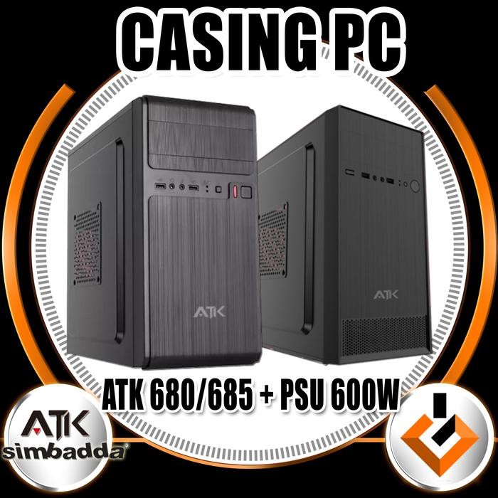 

CASING CPU SIMBADDA ATK 680 / 685 + PSU 600W PC KOMPUTER