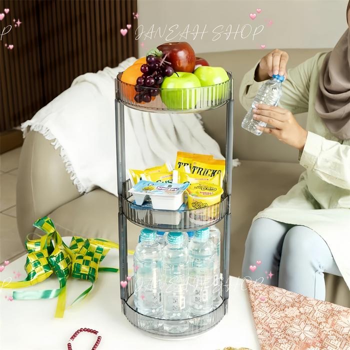 

Rak Sajian Makanan Tingkat Putar 360 Derajat Bentuk Bulat Dapur Kapasitas Besar Multifungsi untuk