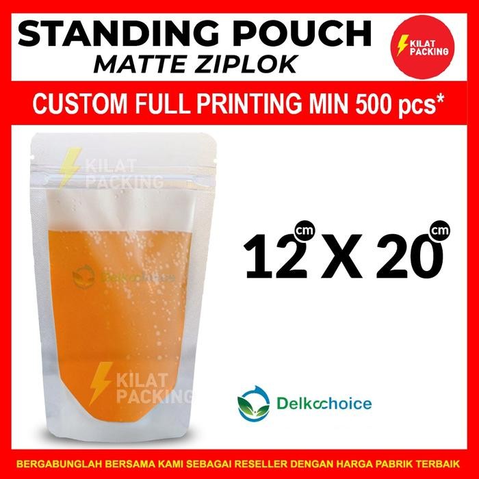 

Standing Pouch Matte Doff Ziplock Plastik Klip Makanan Dan Minuman Termurah 12cm x 20cm