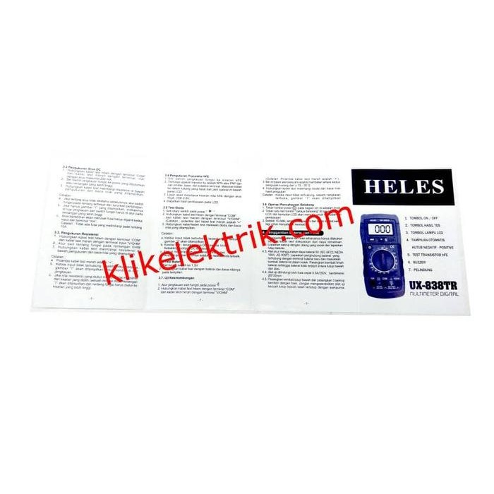 MULTITESTER DIGITAL HELES UX838TR MULTIMETER AVOMETER HELES UX 838TR