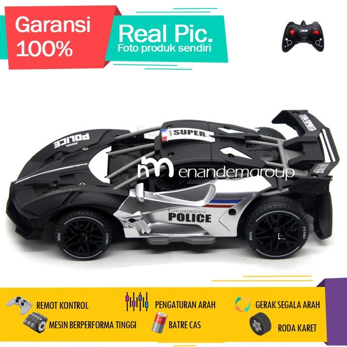 Mainan Mobil Remot Kontrol Rc Sedan Balap Surpass Chaser Polisi Metal Super Speed