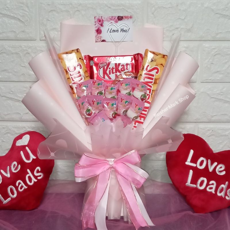 

Csp - Buket Coklat Sierqueen KitKat + Yupi Love - Kado Gift Hadiah birthday wisuda anniversary