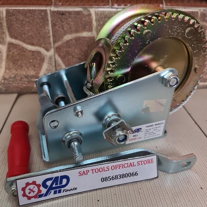 Banyak Dicari Hand Winch 3500Lbs Katrol Sling Baja 1500Kg Wire Rope Winch