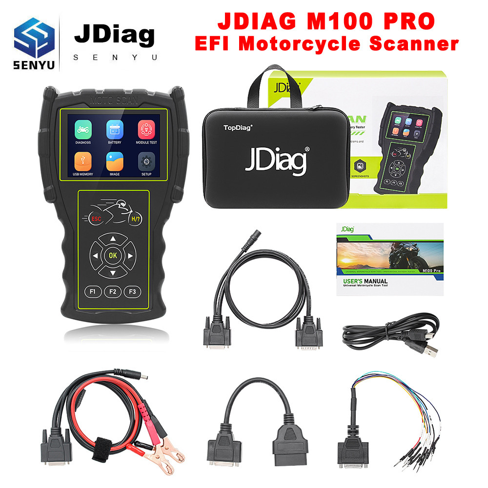 JDiag M100 Pro for Yamaha Suzuki BMW Kawasaki Honda EFI Motorcycle OBD 2 OBD2 Scanner Diagnostic Too