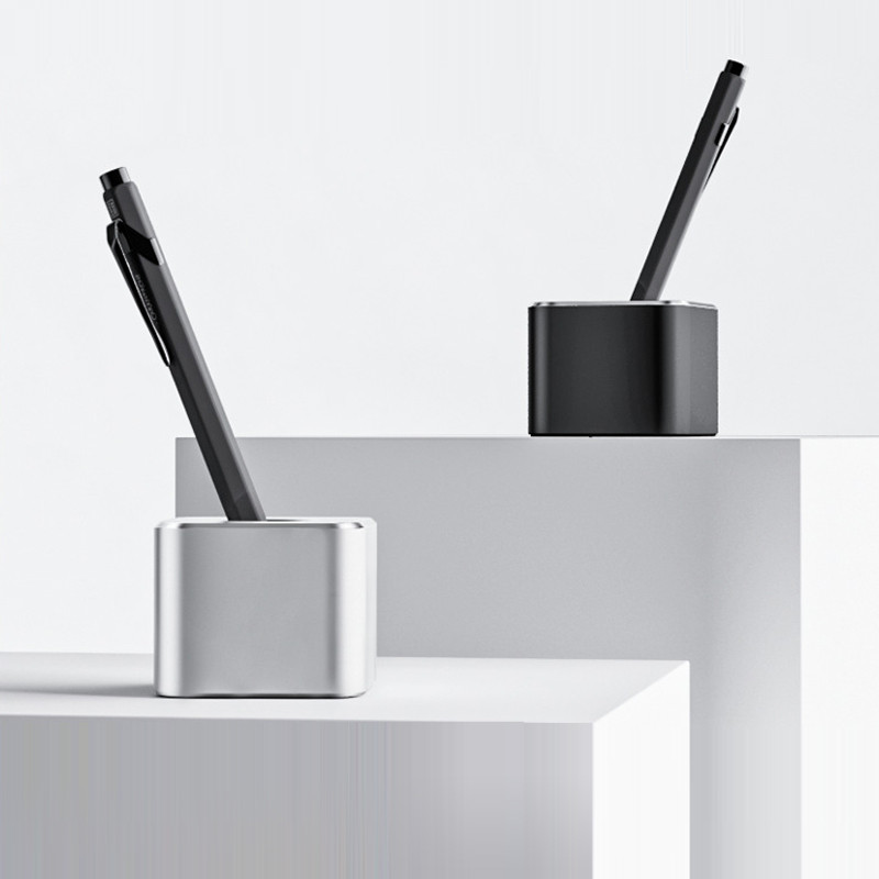 Aluminum Desk Organizer with Non-Slip Pad - Pen, Pencil, Razor, Toothbrush Holder for Bathroom and O