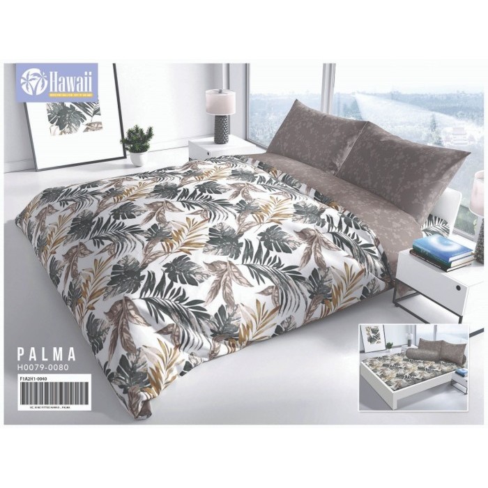 Bedcover & Sprei Set Hawaii King 180x200 Corak Palma