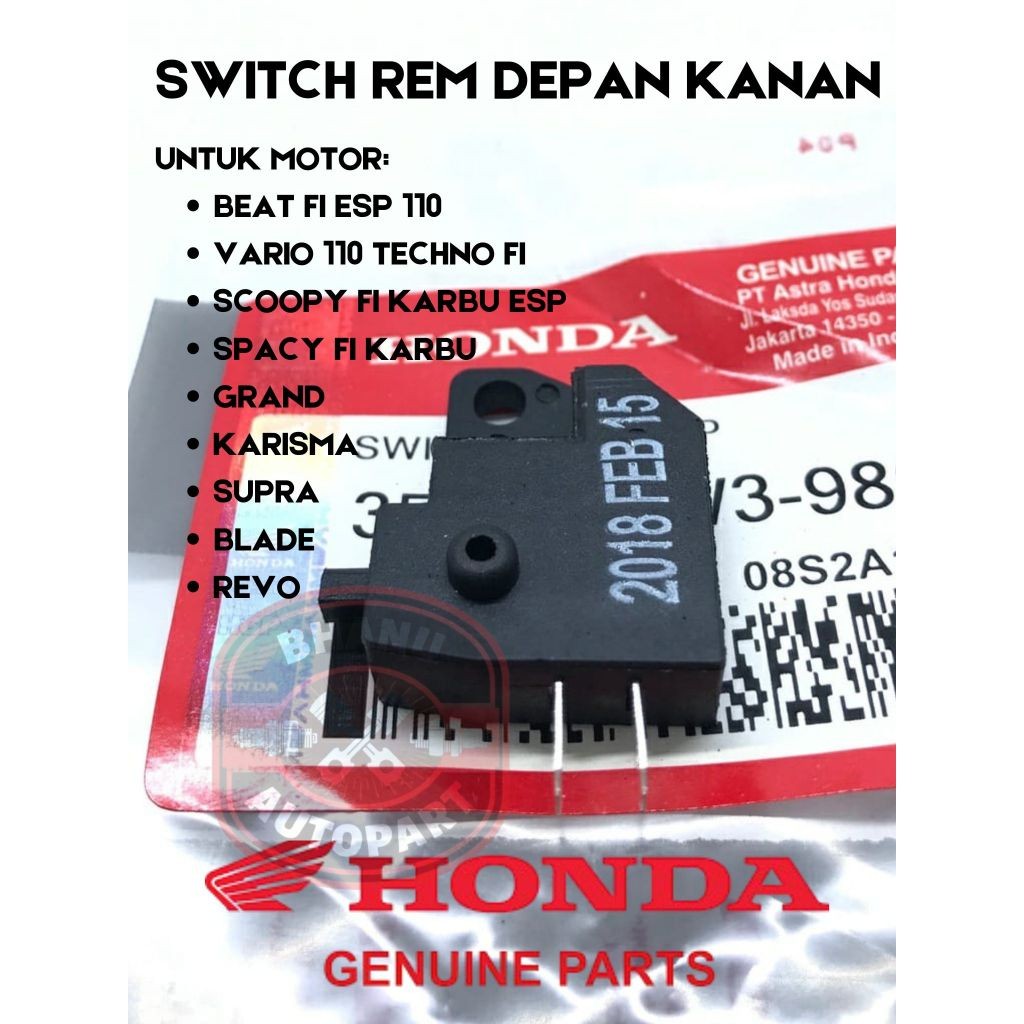 ORIGINAL AHM SWITCH SWIT REM DEPAN KANAN BEAT SUPRA X BEAT FI SCOOPY SPACY SUPRA X 125 TIGER