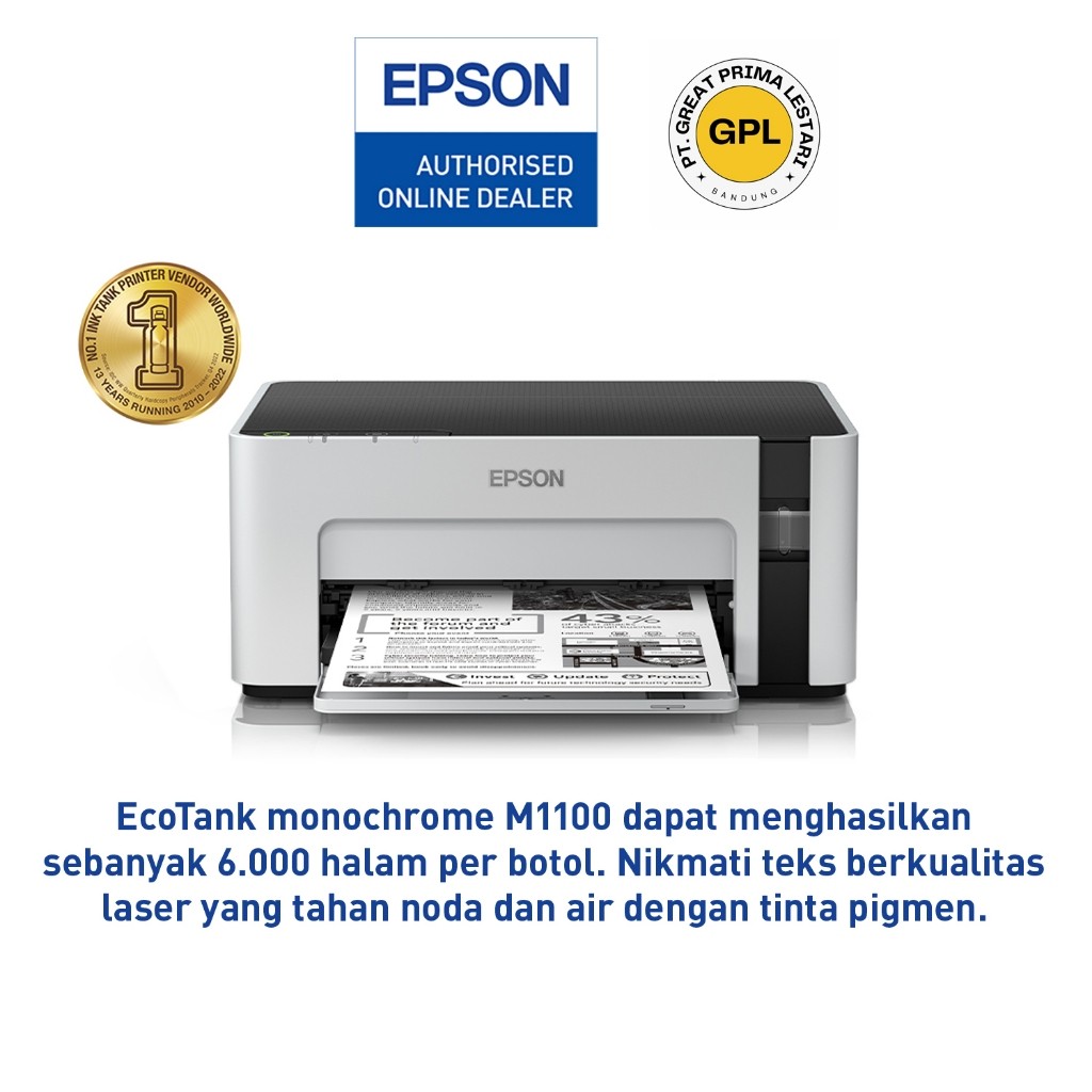 Printer Epson M1100 M 1100 M-1100 Monochrome EcoTank Ink Tank
