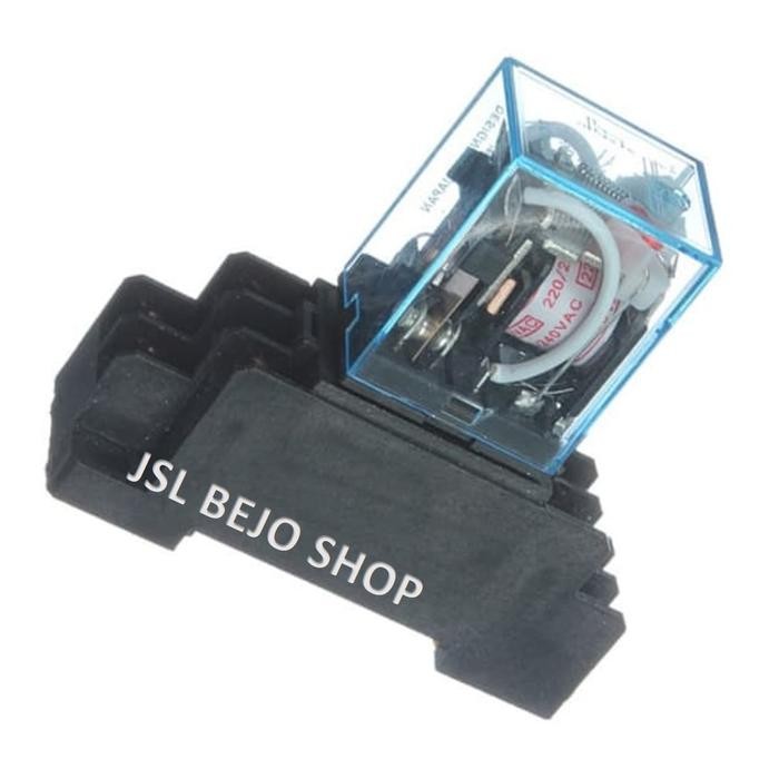 Relay 220 Volt Ac My2 + Led Lampu & Soket Relay Ready Stok
