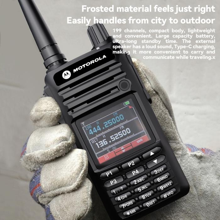 JTTOP" HT RADIO WALKIE TALKIE DUA ARAH MOTOROLA DP4600 15WATT JARAK JAUH 20KM DUAL BAND 199CHS IP54