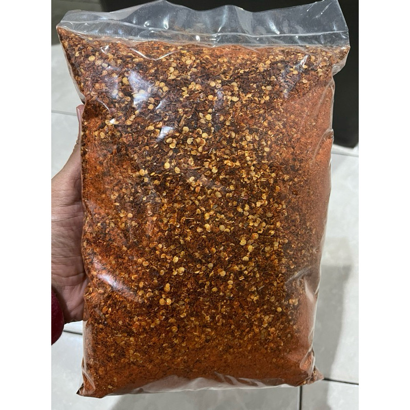 

Konter Makanan Cabe Bubuk Kasar 1Kg Original Pedas Gurih Bisa Chili Oil