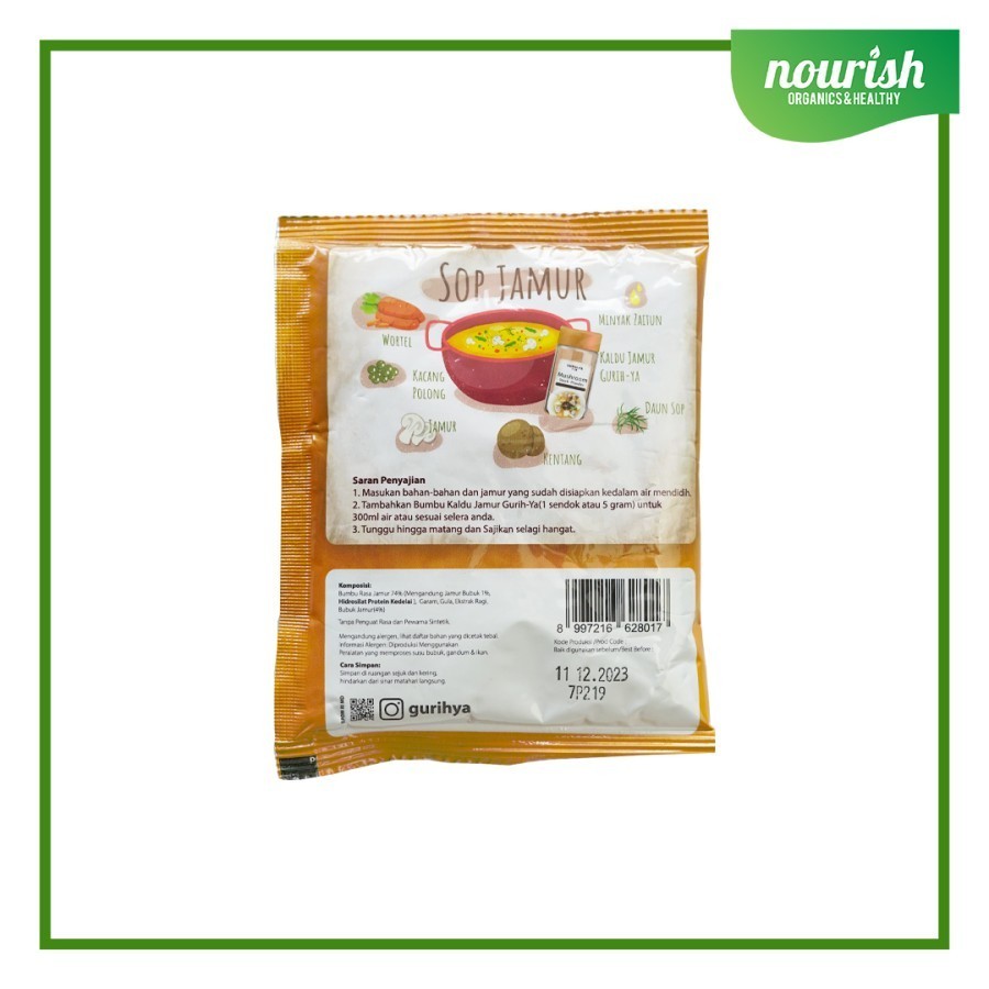 

Sensasi Lezat Gurih-Ya Mushroom Seasoning ( Bumbu Kaldu Jamur ) Non Msg 80G