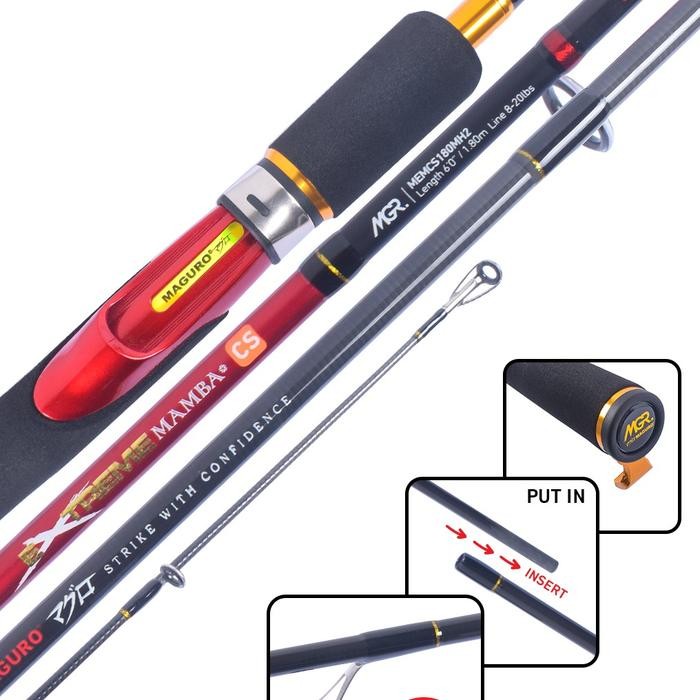 Joran MAGURO EXTREME MAMBA CS Ring Fuji 7-17 8-20lbs 180cm Spinning Galatama ~ Indonesia Memancing