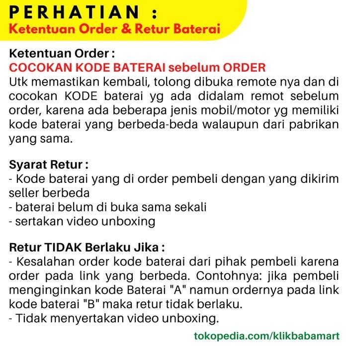 Stok Ready. Baterai Remot Mobil Honda Brv 2016 Smart Keyless Keyfob Original