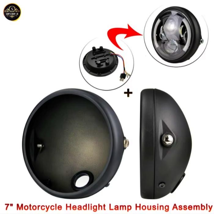 Batok Pesek Lampu Motor 7 inch Bahan Full Besi Motorcycle