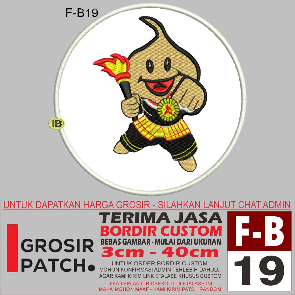 MB PATCH BORDIR LOGO F-B19 MASKOT PORPROV SUMBAR AKSESORIS/EMBROIDERY