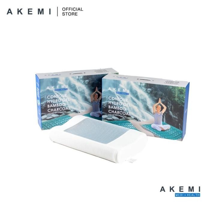 AKEMI M+H Contour Hydro Gel Bamboo Charcoal Memory Pillow.