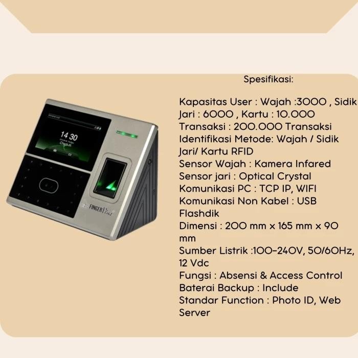 MESIN ABSENSI FINGERPLUS FID 92 WIFI
