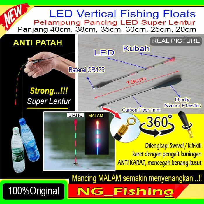 Pelampung Pancing Elektrik Anti Badai dengan Lampu LED Super Lentur