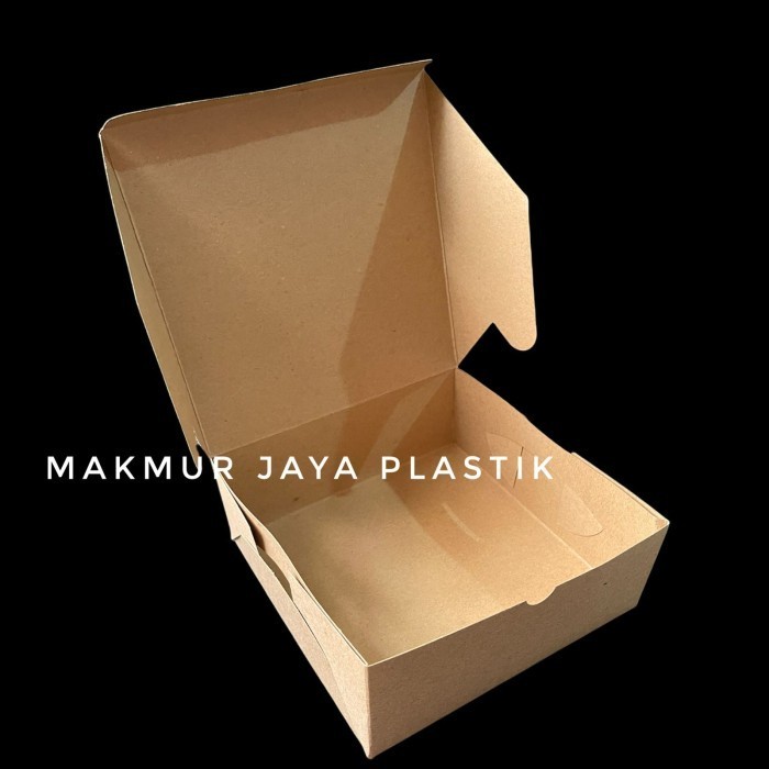 (Allthebest) [ DUS NASI KOTAK 18 x 18 KRAFT ] BOX HAJATAN POLOS COKLAT