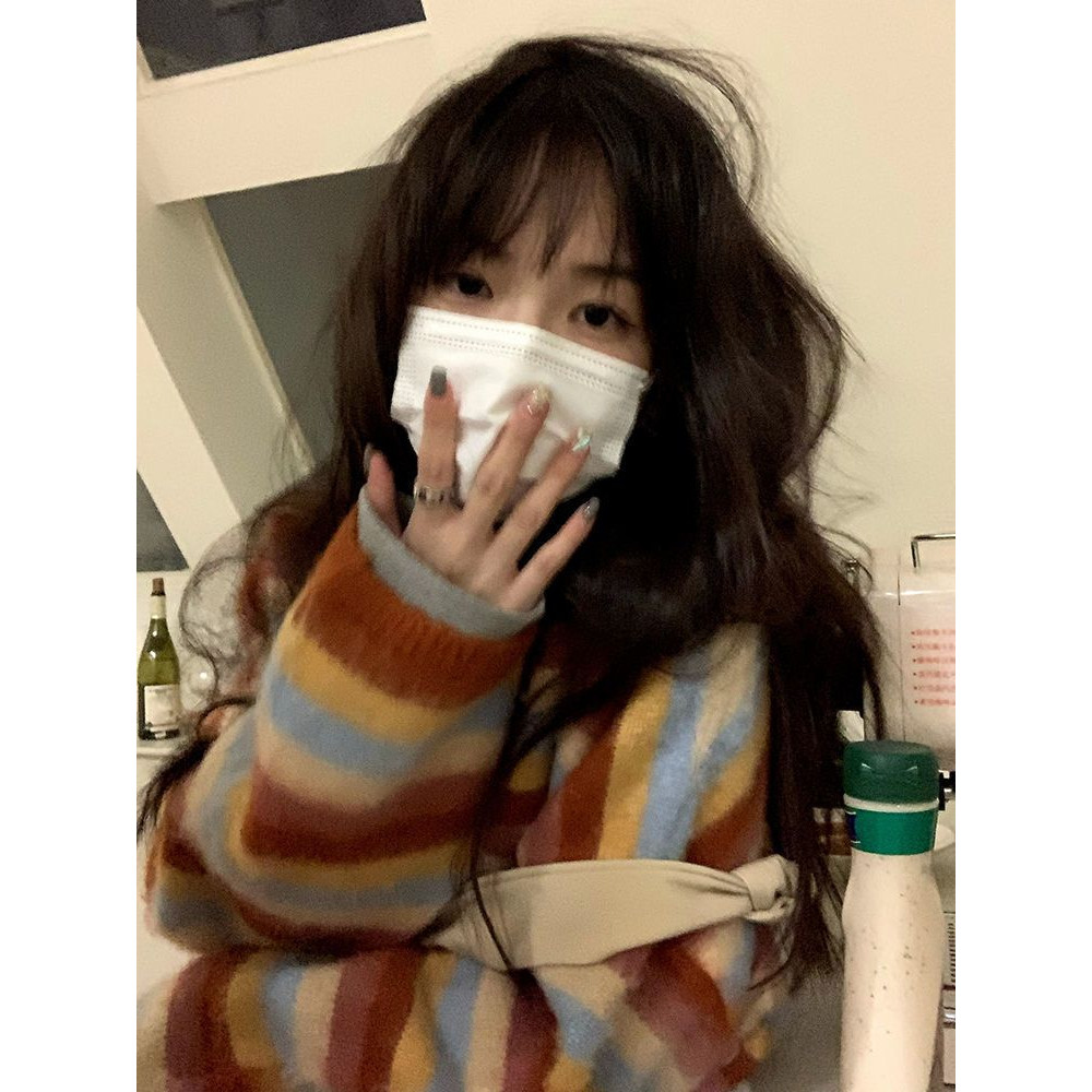 Kosahiki Vintage Striped Cardigan Korean Chic Y2K Aesthetic Sweater Coat 2025 Autumn New Harajuku
