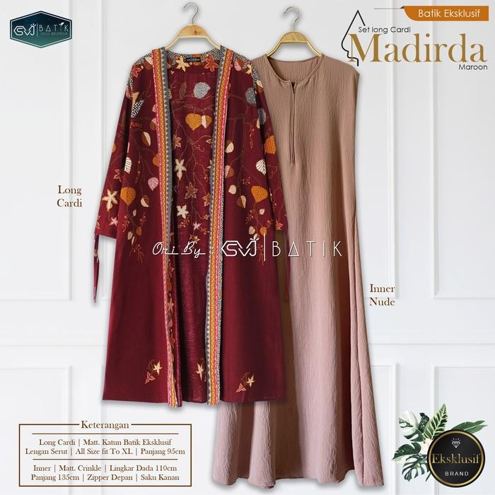 Baju batik wanita modern lengan panjang outer set inner katun terbaru