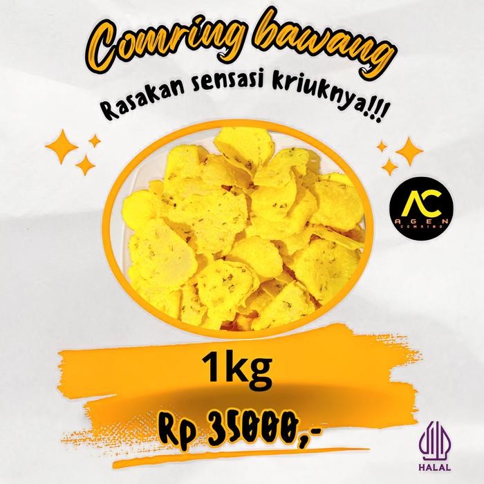 

COMRING BAWANG KEMASAN 1KG KECIMPRING BAWANGCOMRING RENYAH SNACK FOOD CEMILAN KERING Makanan Goreng