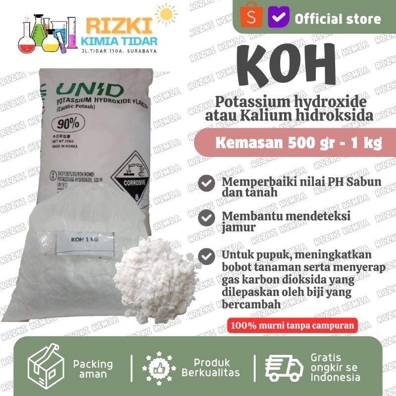 KOH Flakes Kalium Hydroxide Potasium Hidroksida