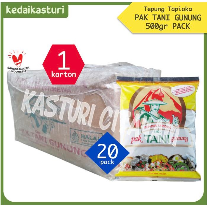 

Tepung Tapioka Sagu Cap Pak Tani Gunung 500 gr [1 Karton x 20 Pack]