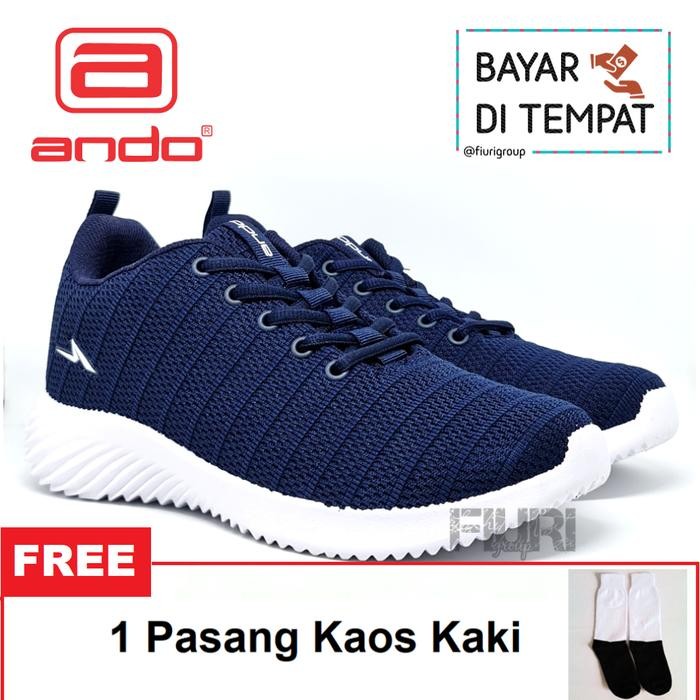 ANDO IRVINE 39-43 BIRU NAVY SEPATU OLAHRAGA SPORT RUNNING PRIA