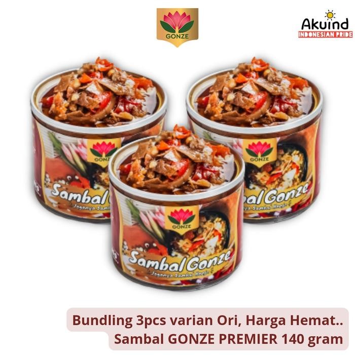

HEMAT Gonze Sambal Kecombrang Ori 3pcs Premier 140gr