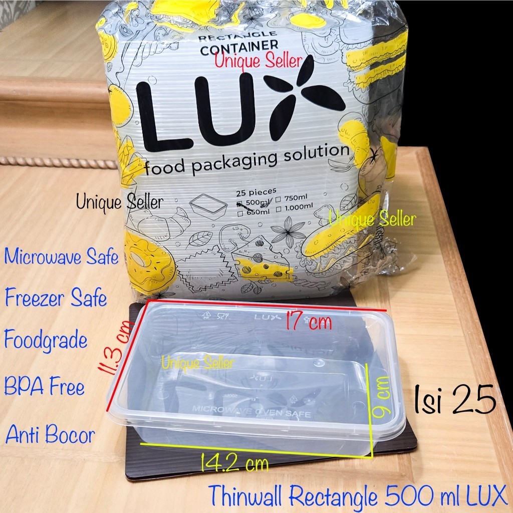 Retrorent [Isi25] Thinwall Rectangle 200 300 400 500 Ml Lux / Thinwall Thinwall Rectangle Persegi