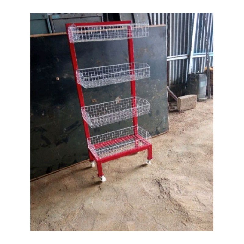 Retrorent Rak Ciki Snack Pake Roda Serbaguna 4 Susun