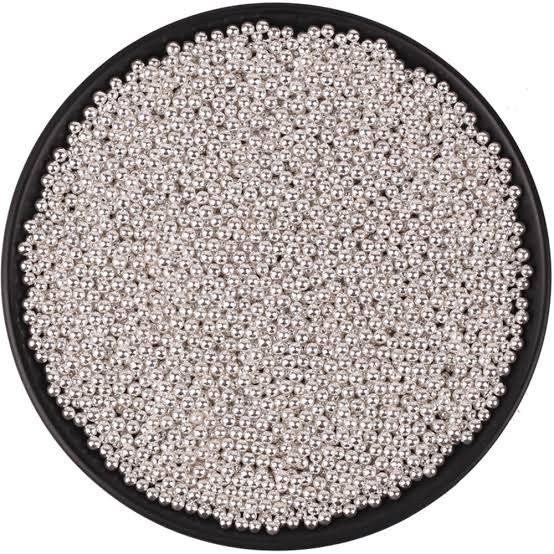 

JTTOP" SPRINKLE BALL BOLA SILVER PEARL TRIMIT KECIL TOPPING HIAS KUE -+ 25 GR