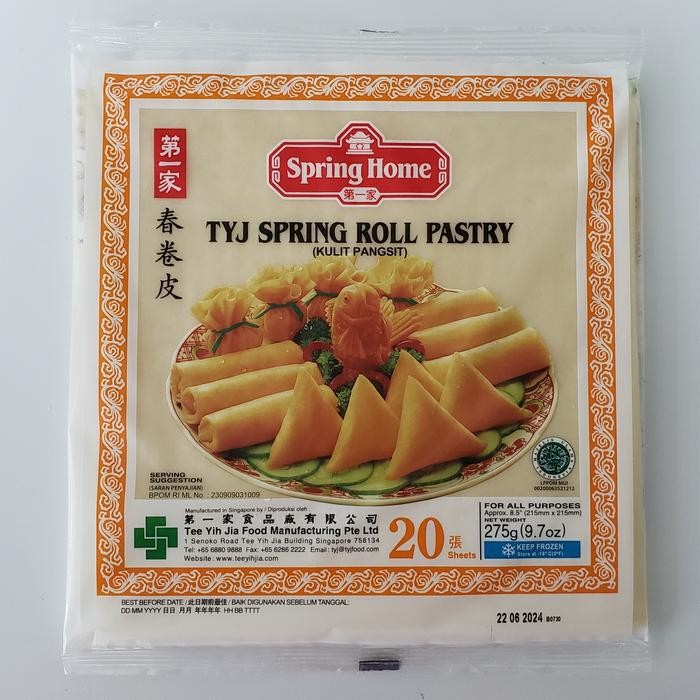 

JTTOP" TYJ SPRING HOME SPRING ROLL PASTRY 8.5INCH KULIT PANGSIT 275GR