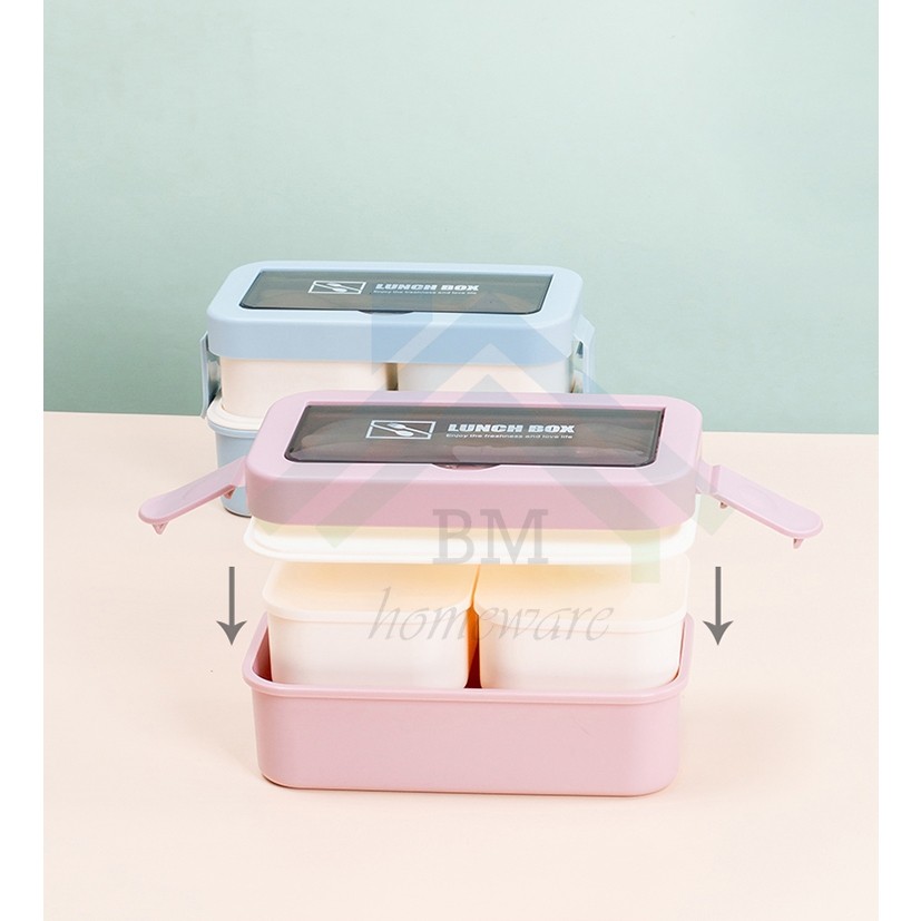 

Mamam_Asoy Kotak Makan 2 Tingkat 1000Ml / Lunch Box Bpa Free / Kotak Bekal