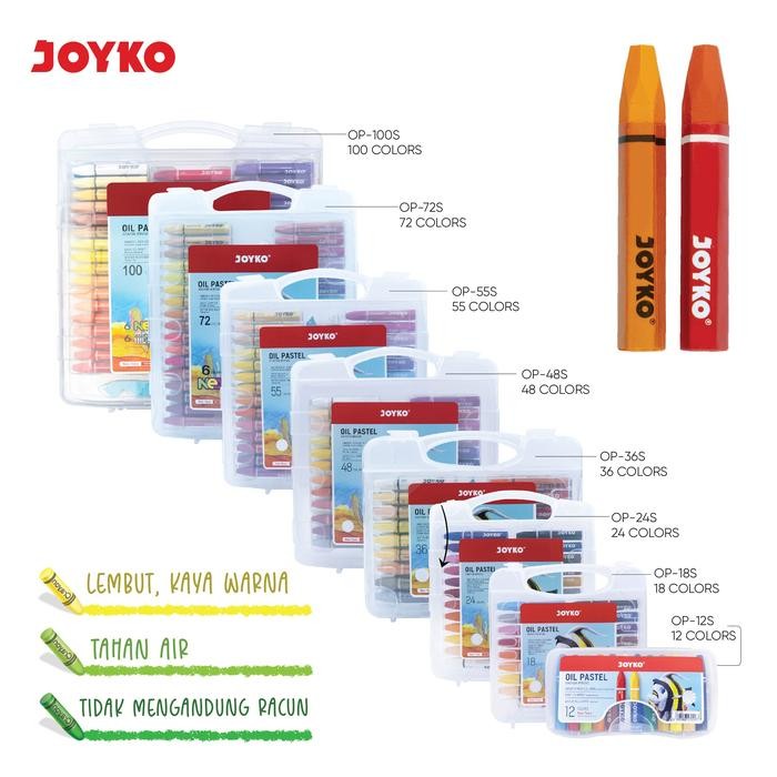 

Joyko Crayon Oil Pastel 100 Colours / Krayon Minyak Joyko 100 Warna Anak Op-100S