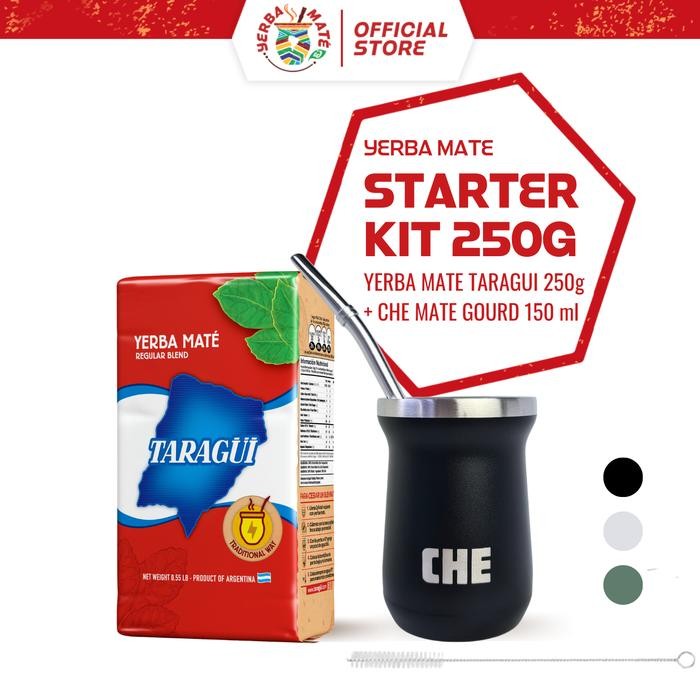 

Taragui Yerba Mate Original with stems 250g + CHE Mate Gourd Cup Set